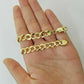 Real 14k Gold Chain Solid Cuban Curb Link Bracelet Necklace 3mm-10mm 7"-30" 14kt