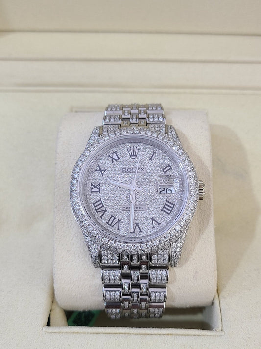 ROLEX Datejust Natural Diamond Iced Out 36mm Watch
