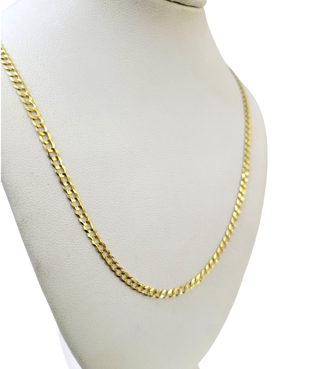 10K Yellow Gold Cuban Curb Chain Necklace 3mm 18 Inch REAL 10kt Womens