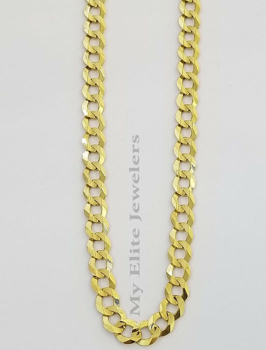 Solid 14k Yellow Gold Chain Cuban Curb Link 9mm Necklace 20"- 30" Real Gold Sale