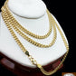 Real 10k Yellow Gold Cuban Chain Necklace 4mm 22" Inch Men Women Miami Link 10kt