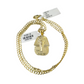 10k Gold Pharaoh Head Charm Pendant Chain Cuban Curb 3mm Necklace Set 18"-28"