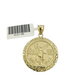 10k Gold Centenario Coin Pendant Charm Nugget Bezel 1.5 inch 50 Pesos 1947