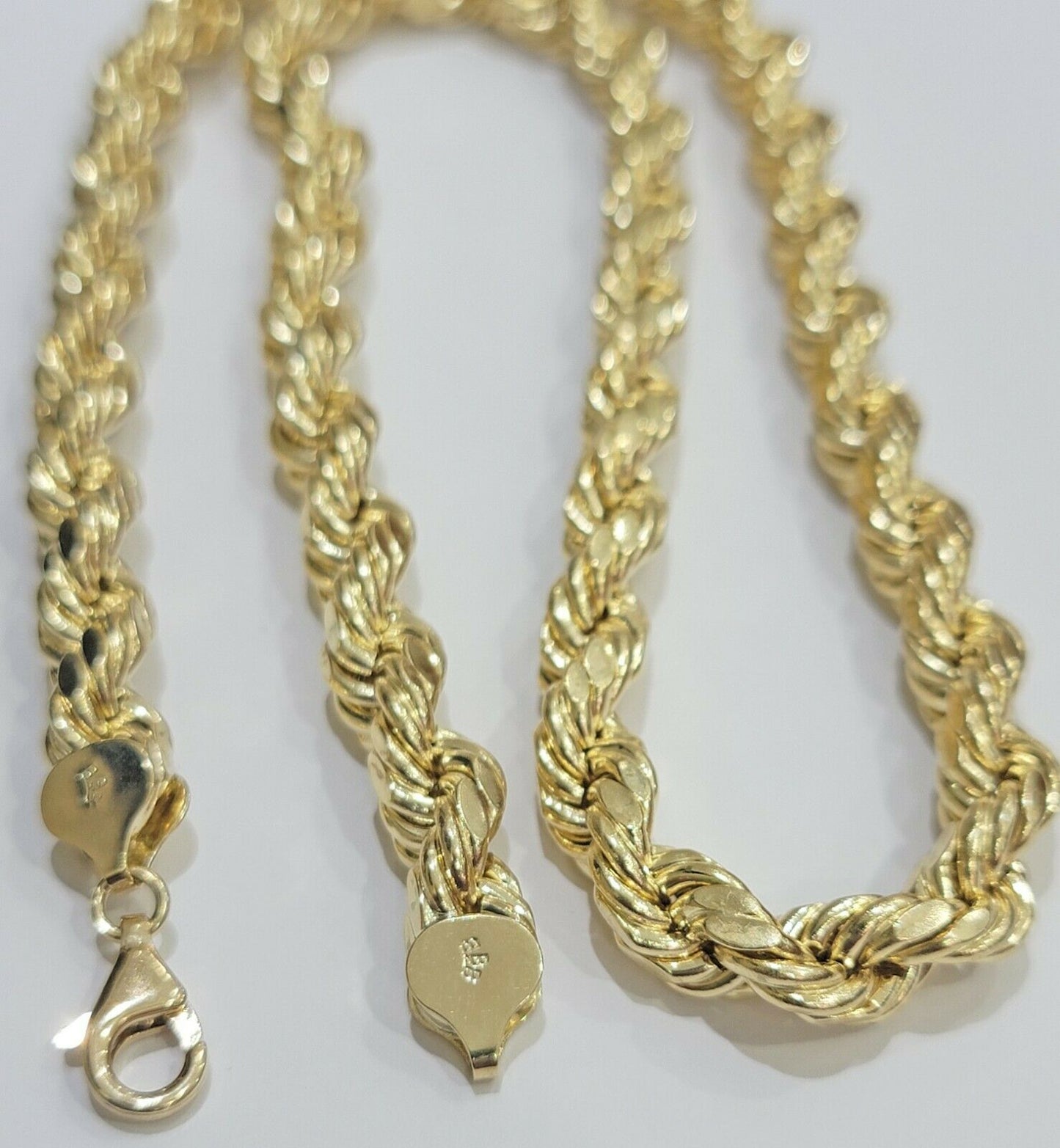 10K Yellow Gold Thick Rope Chain 22" 8mm Real 10k Necklace