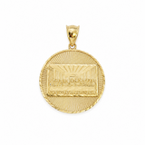 10K Yellow Gold Round Last Supper Pendant Charm 1.5" Nugget Unisex Gold