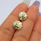 Round 10k Yellow Gold Nugget Earrings With Push Back Hoop Real Men Women 10mm