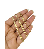 10K Yellow Gold Cuban Curb Chain Necklace 3mm 18 Inch REAL 10kt Womens
