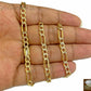 10k Yellow Gold men Figaro Chain necklace 4mm Diamond Cut 26" Cuban