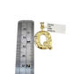 10k Gold Q Nugget Initial Charm Franco Chain 2.5mm 16"-26" Pendant Necklace SET