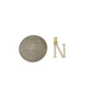 10K Gold Solid Franco Chain N Initial CZ Stone Pendant Set 1mm 16 18 20 22 Women