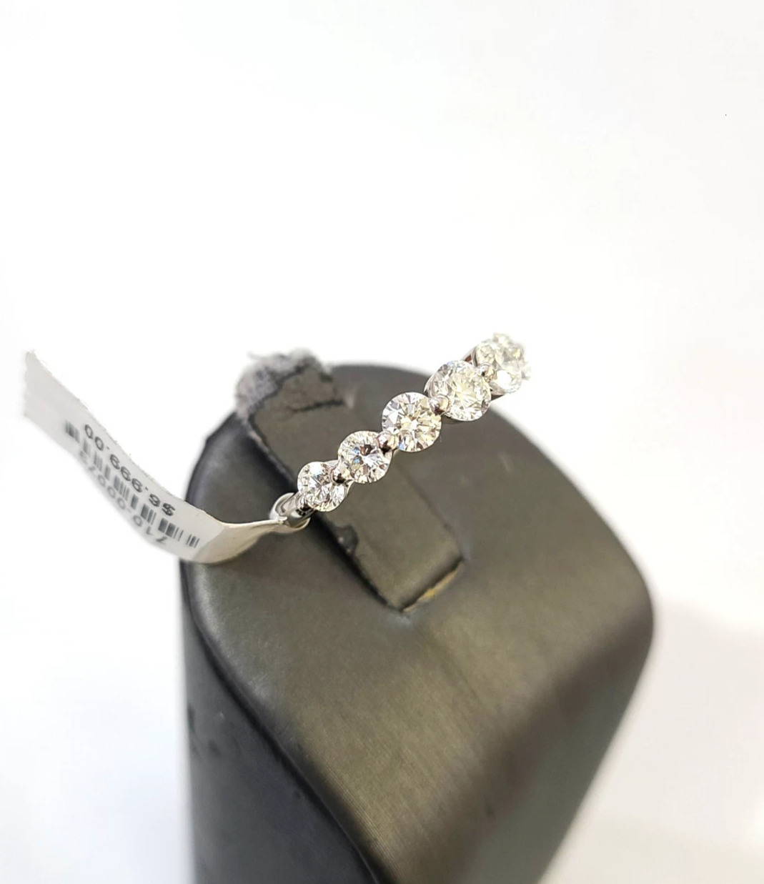 14k White Gold Round LAB Created Ring Diamonds Wedding Ladies Band Women