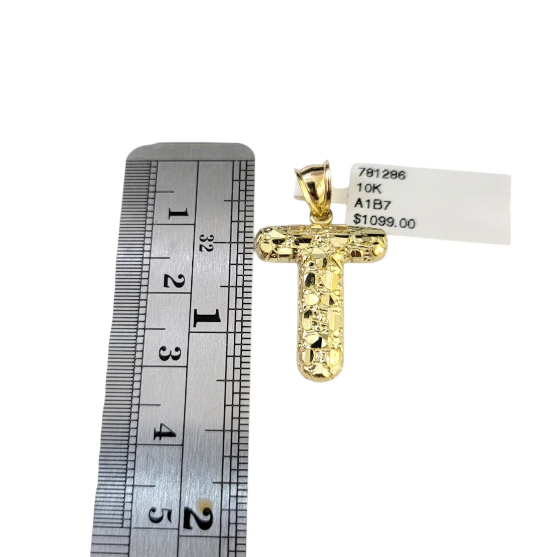 10k Gold Franco Chain Necklace 2.5mm 16"-26" T Nugget Initial Charm Pendant SET