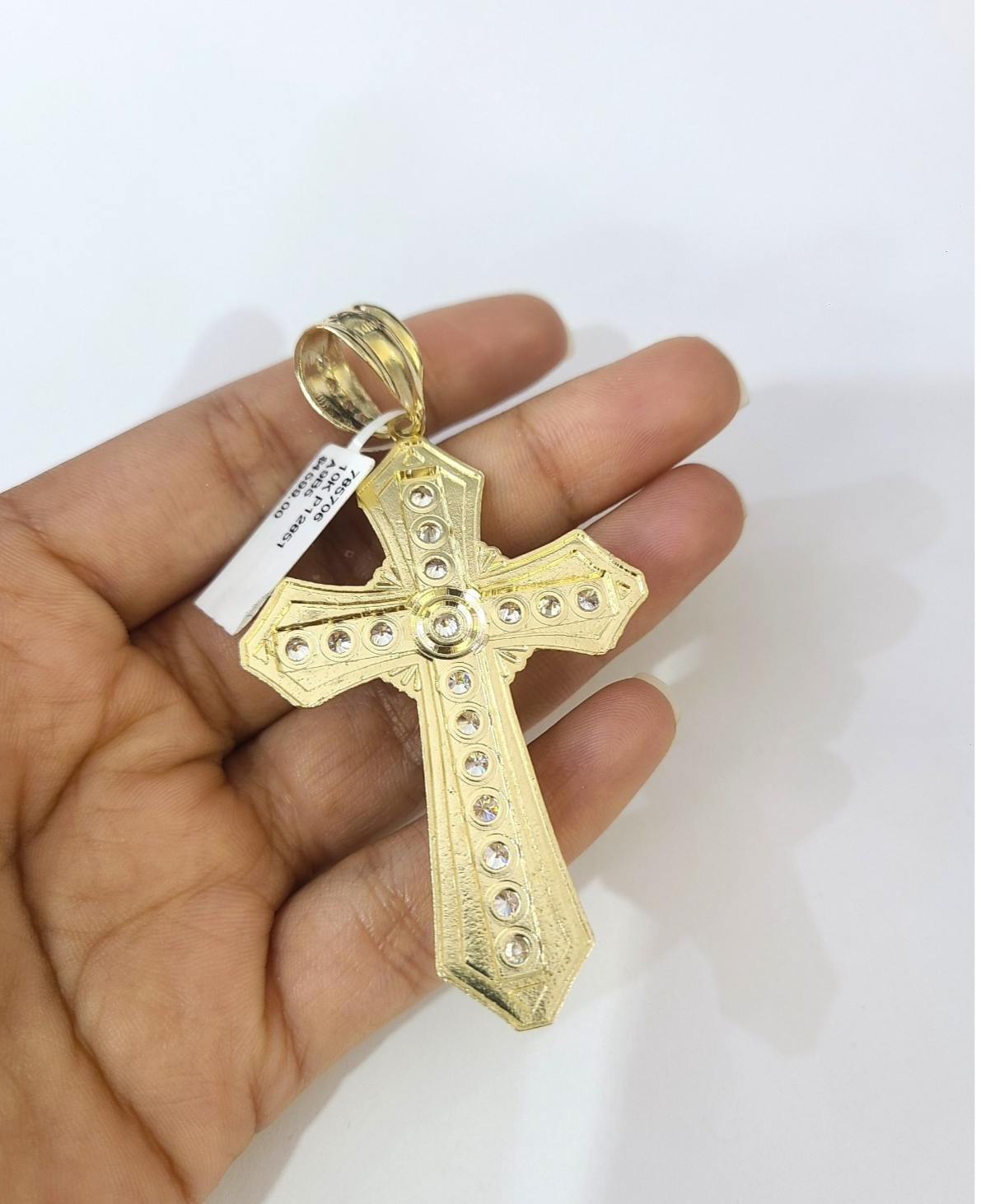 10k Yellow Gold Cuban Curb Chain SET Christ Cross Pendant Charm 8mm Necklace Men