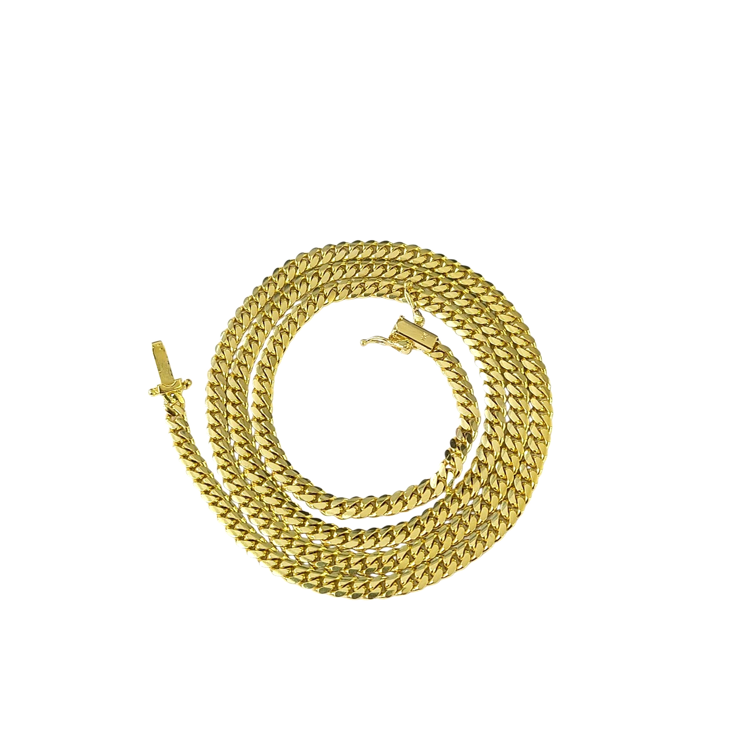 10k Solid Gold Miami Cuban Link Chain 4mm Necklace 18 20 22 24 Inches Men Women