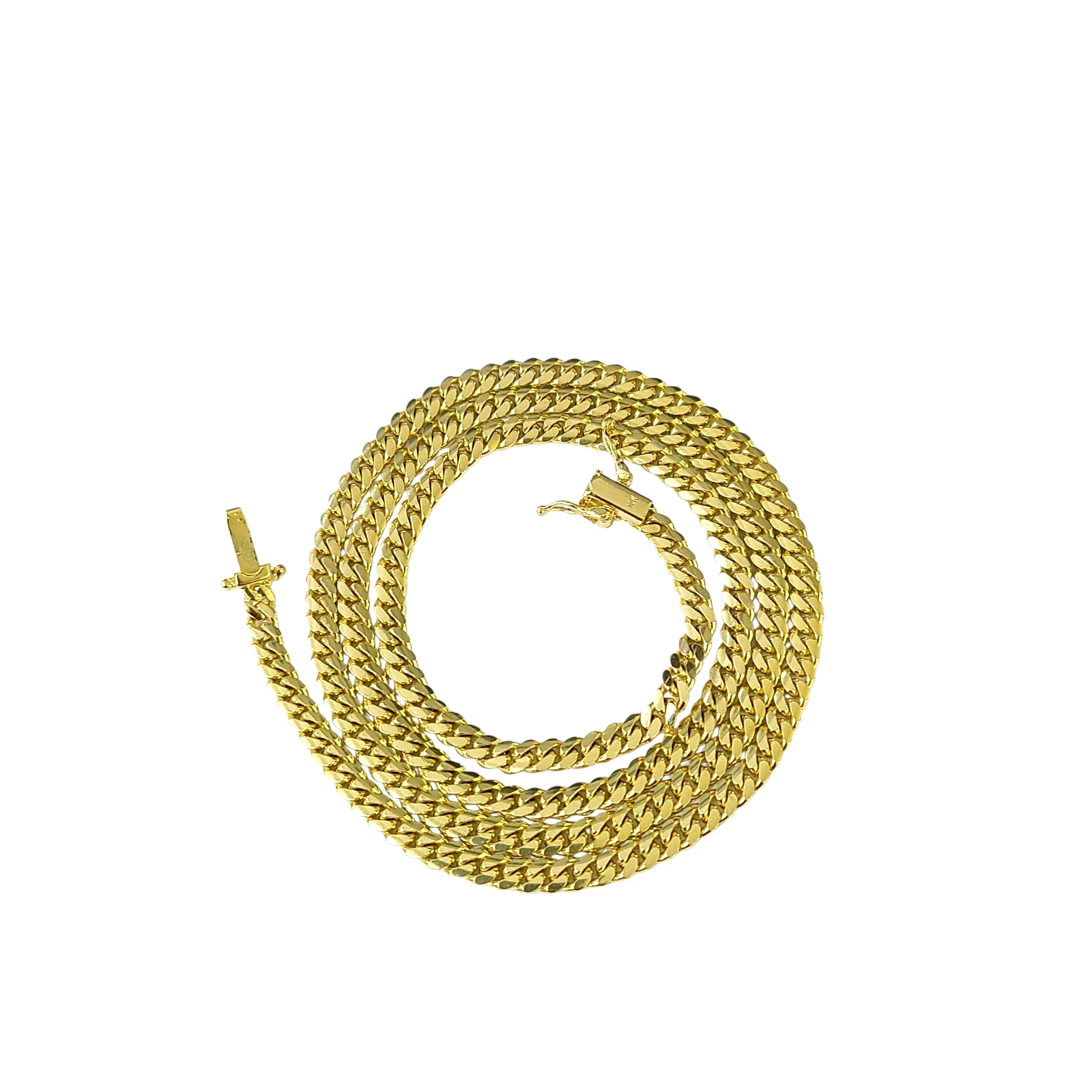 10k Solid Gold Miami Cuban Link Chain 4mm Necklace 18 20 22 24 Inches Men Women