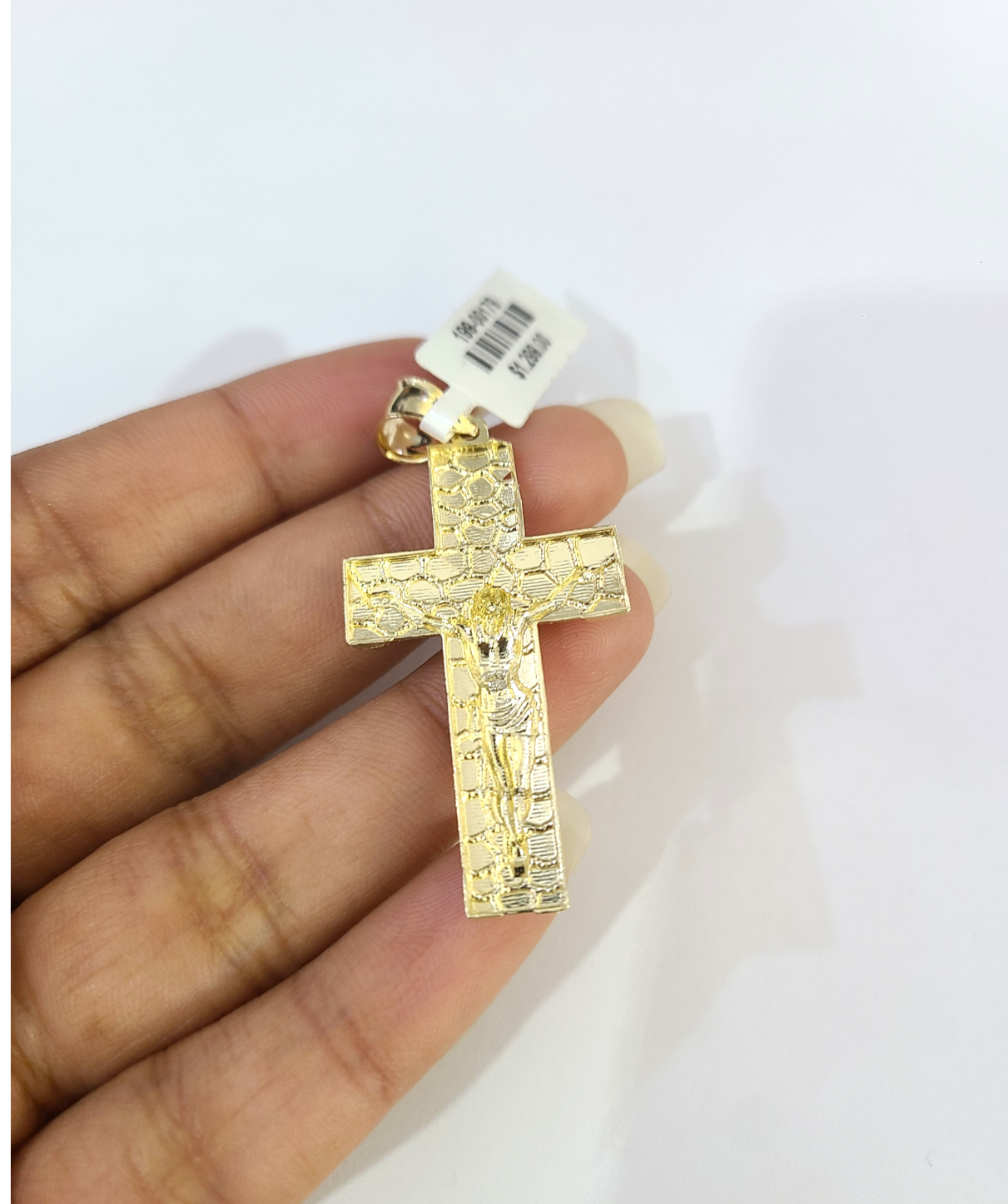 Real 10k Gold Franco Necklace Chain Nugget Cross Charm 2.5mm 18"-26" Pendant SET