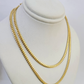Real 18kt Miami Cuban Chain Necklace 3mm 24 Inch Yellow Gold Men Women SOLID 18k