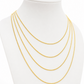 Real 18K Gold Slim Franco Chain 1mm Classic Necklace 16 18 20 22 Inch Women