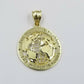 10k Gold Men Globe Diamond Cut Pendant 2.5mm Rope Chain 18 20 22 24 26 28 Inch