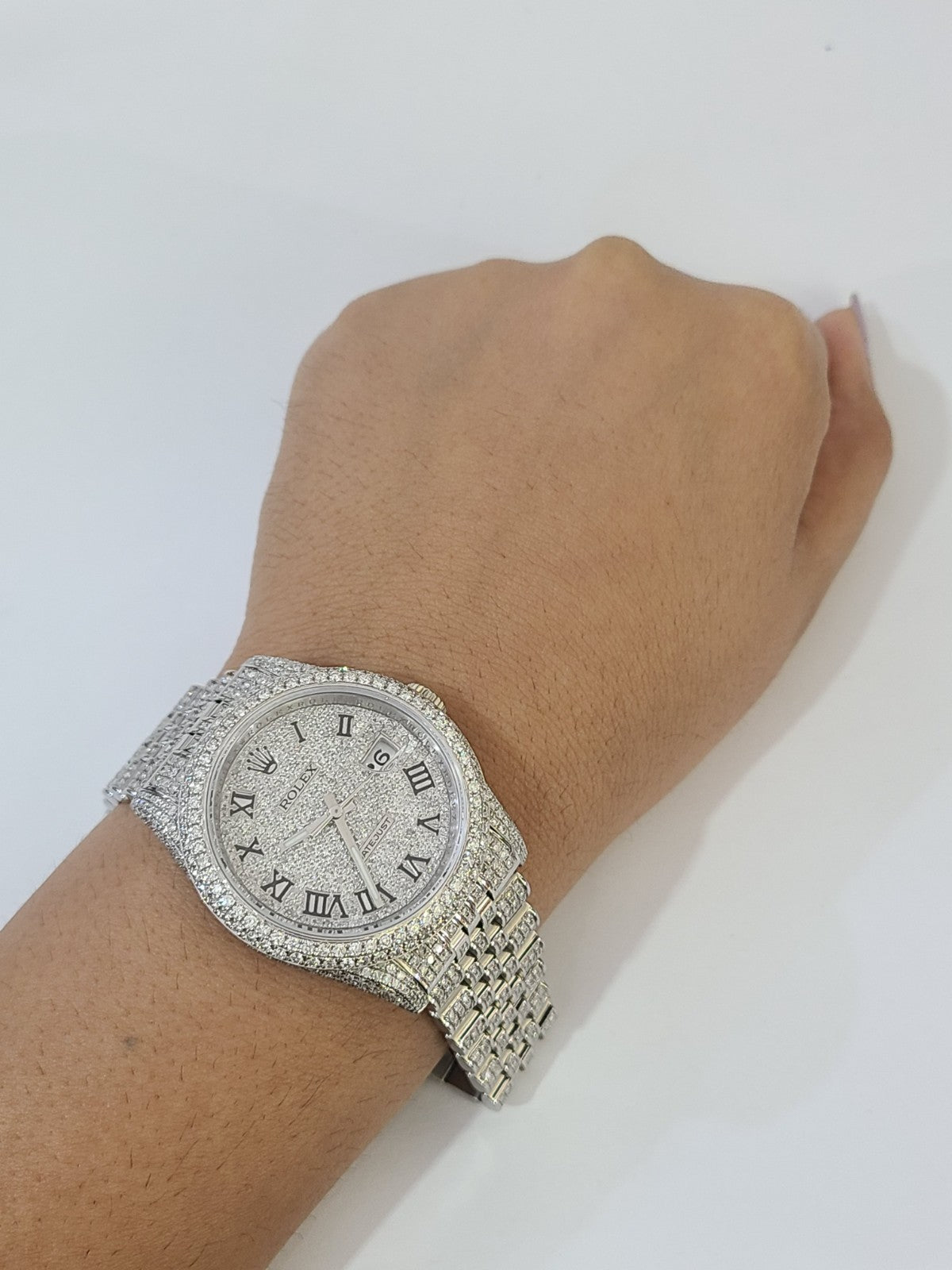 ROLEX Datejust Natural Diamond Iced Out 36mm Watch