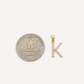 10K Gold Solid Franco Chain K Initial CZ Stone Pendant Set 1mm 16 18 20 22 Women