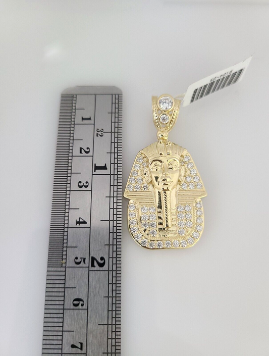 10kt Gold Rope Chain Pharaoh Pendant Set 18"-30'' Inch 6mm Necklace
