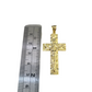 Real 10k Gold Franco Necklace Chain Nugget Cross Charm 2.5mm 18"-26" Pendant SET