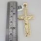 Real 10k Gold Byzantine Necklace Jesus Cross Charm SET Chain 20"-30" 4mm