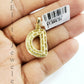 10k Gold Chain Real Diamond D Alphabet Initial Charm Pendant 3mm 18Inch Necklace