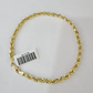 10k Yellow Gold Rope Chain 5mm Necklace Bracelet Set Real Men Women