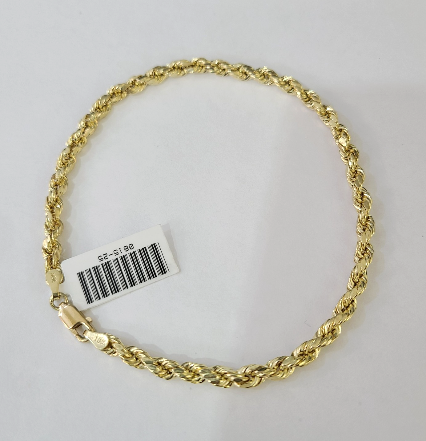 10k Yellow Gold Rope Chain 5mm Necklace Bracelet Set Real Men Women