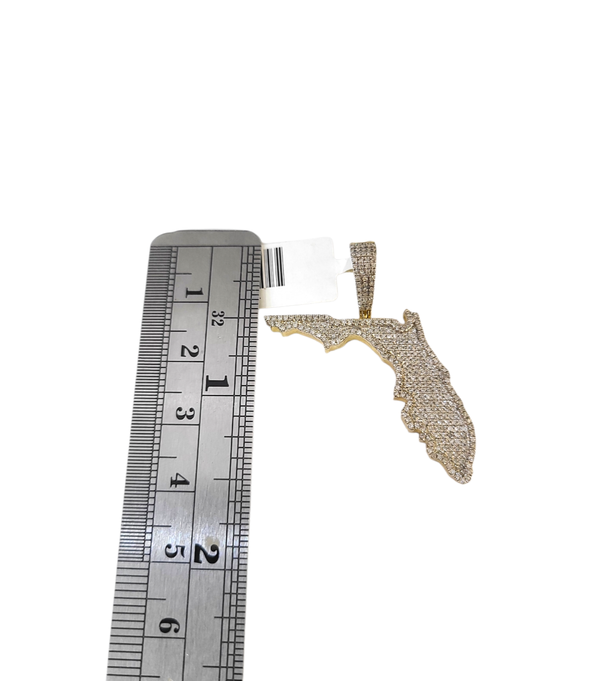 Real 10k Yellow Gold Florida Diamond Charm Pendant 1.5'' inch Genuine 10kt