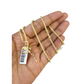 10k Rope Chain Rose Trio gold Charm Necklace Pendant Set 2mm 16"-26" Gold