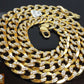 REAL 10k Yellow Gold Cuban Link Chain 11MM 24" Necklace Diamond Cut Thick 10kt