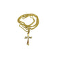 10k Gold Franco Chain Necklace Cz Stone Cross Charm 1mm 16-22 Inches Womens