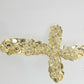 14k Yellow Gold Cross Nugget Jesus Crucifix Pendant 3.5 Inch 14kt Gold Mens REAL