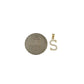 10K Gold Solid Franco Chain S Initial CZ Stone Pendant Set 1mm 16 18 20 22 Women