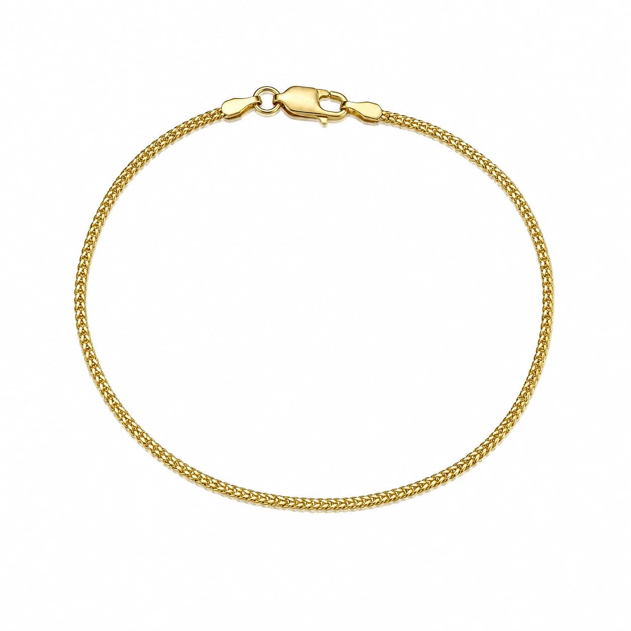 Real 18K Yellow Gold Franco Bracelet 1mm 7" 8" Ladies Dainty Thin Chain Jewelry