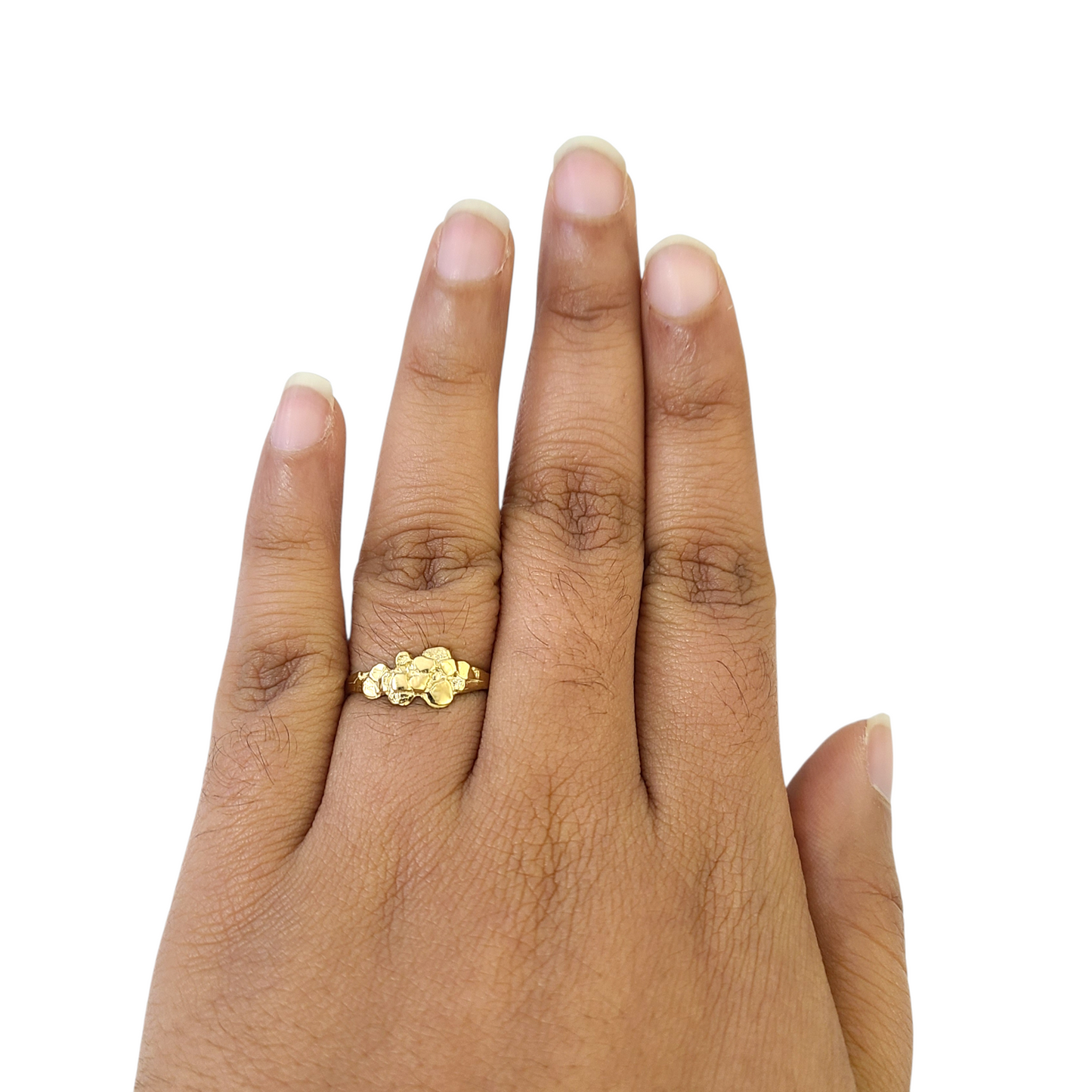 Real 10k Nugget Ring Yellow Gold Women 10Kt Genuine