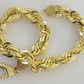 10mm 10k Yellow Gold Rope Men Bracelet 8" Diamond Cut Real Solid Link 10KT Gold
