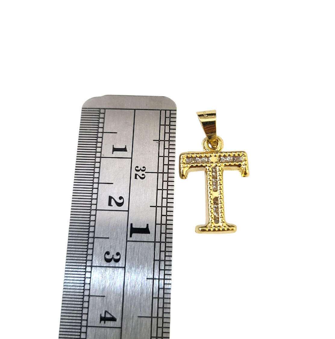 10k 2.5mm Rope Chain T Initial Alphabet Pendant 16"-28" Gold Set Charm Necklace