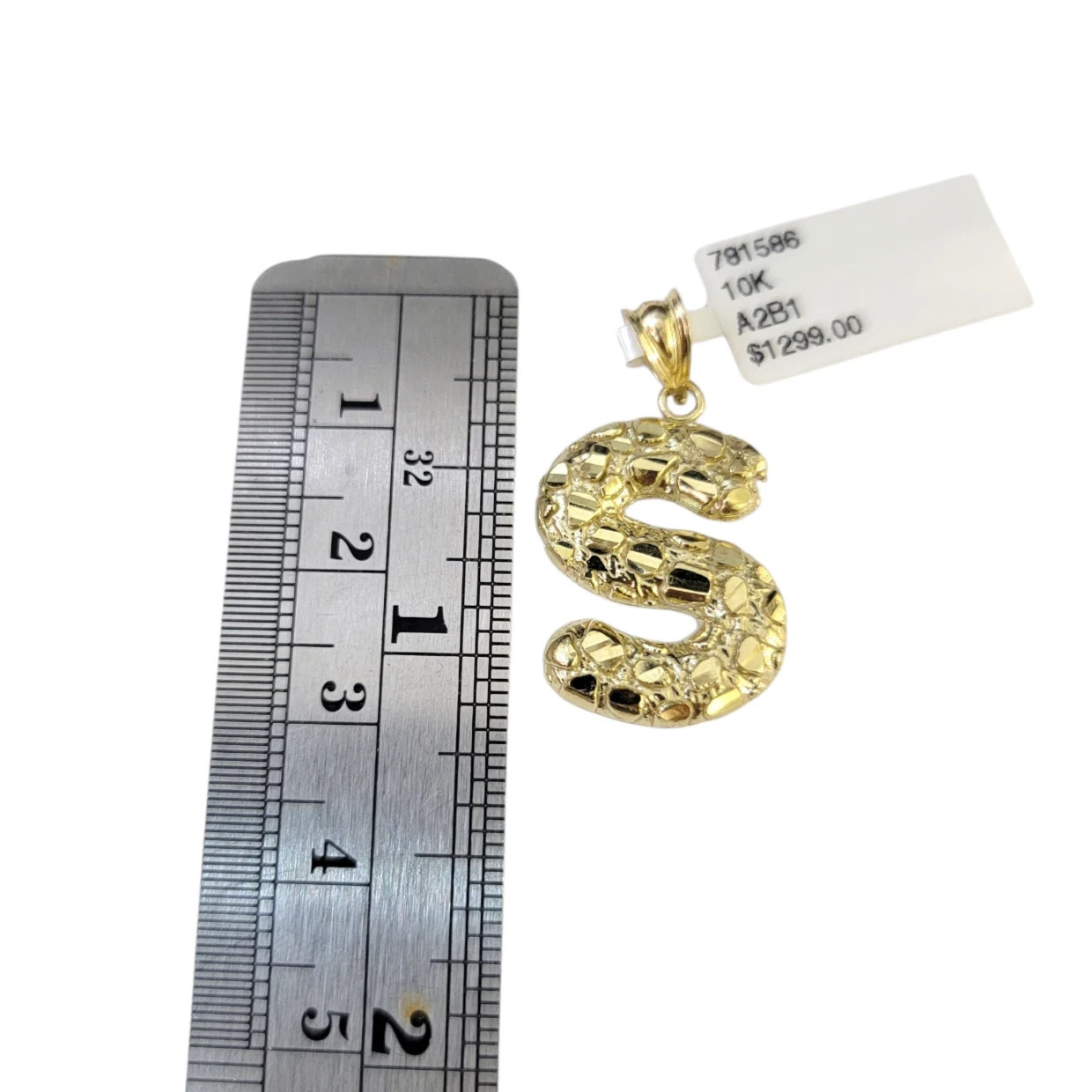 Real Gold 10k Chain S Initial Charm Miami Cuban Link 2.5mm Necklace Pendant SET