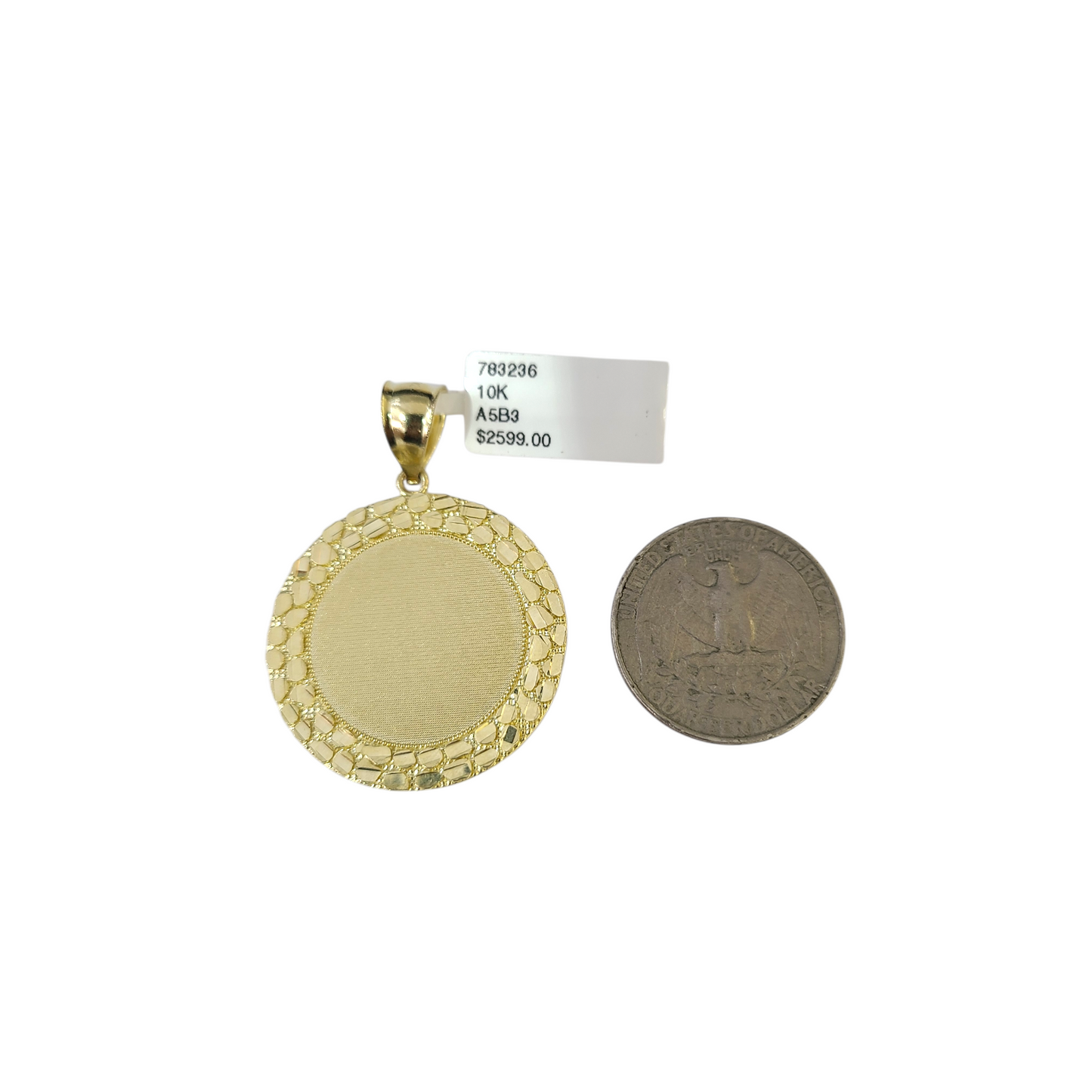 Real 10k Yellow Gold Charm Pendant Nugget Signet 10KT