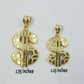 10k Real Yellow Gold Dollar sign $ Charm Nugget Cut Pendant For Lucky Men Women