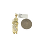 Real 10k Gold Franco Chain Saint Jude Charm Pendant Necklace SET 2.5mm 18"-26"