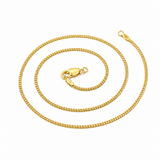 Real 18K Yellow Gold Franco Link Chain Choker Necklace 1mm 22 Inch Women