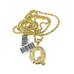 Real 10k Rope Chain Q Initial Charm 3mm 18"-28" Necklace Nugget Set Pendant Gold