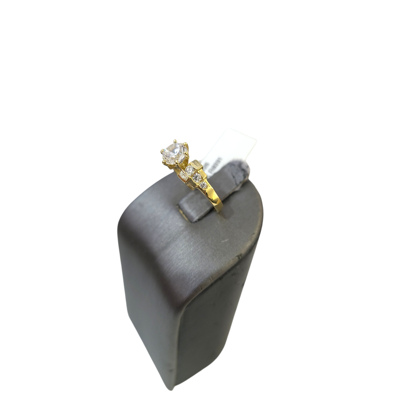Real 10k Solitaire CZ Ring Yellow Gold Women 10Kt Genuine