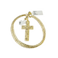 10k Gold Chain Cuban Curb 3mm Necklace Nugget Cross Charm Pendant Set 18"-28"
