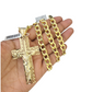 10k Yellow Gold Cuban Curb Chain Holy Cross Pendant SET Charm 8mm Necklace Men